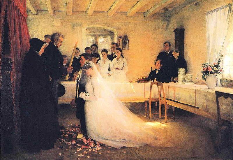 Pascal Adolphe Jean Dagnan-Bouveret Blessing of the Young Couple Before Marriage